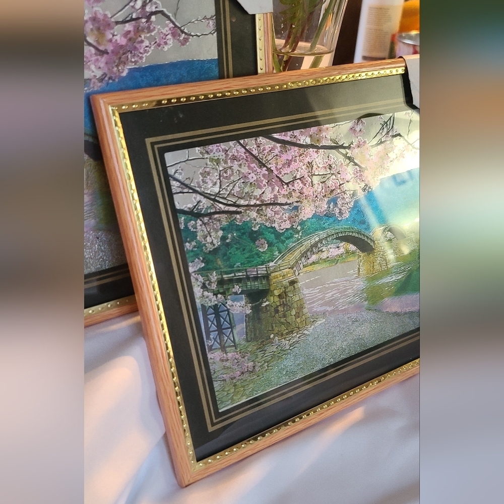 Kintai Bridge with Sakura Cherry Blossom Tree, Japanese Nature Landscape - Picture 3 of 4